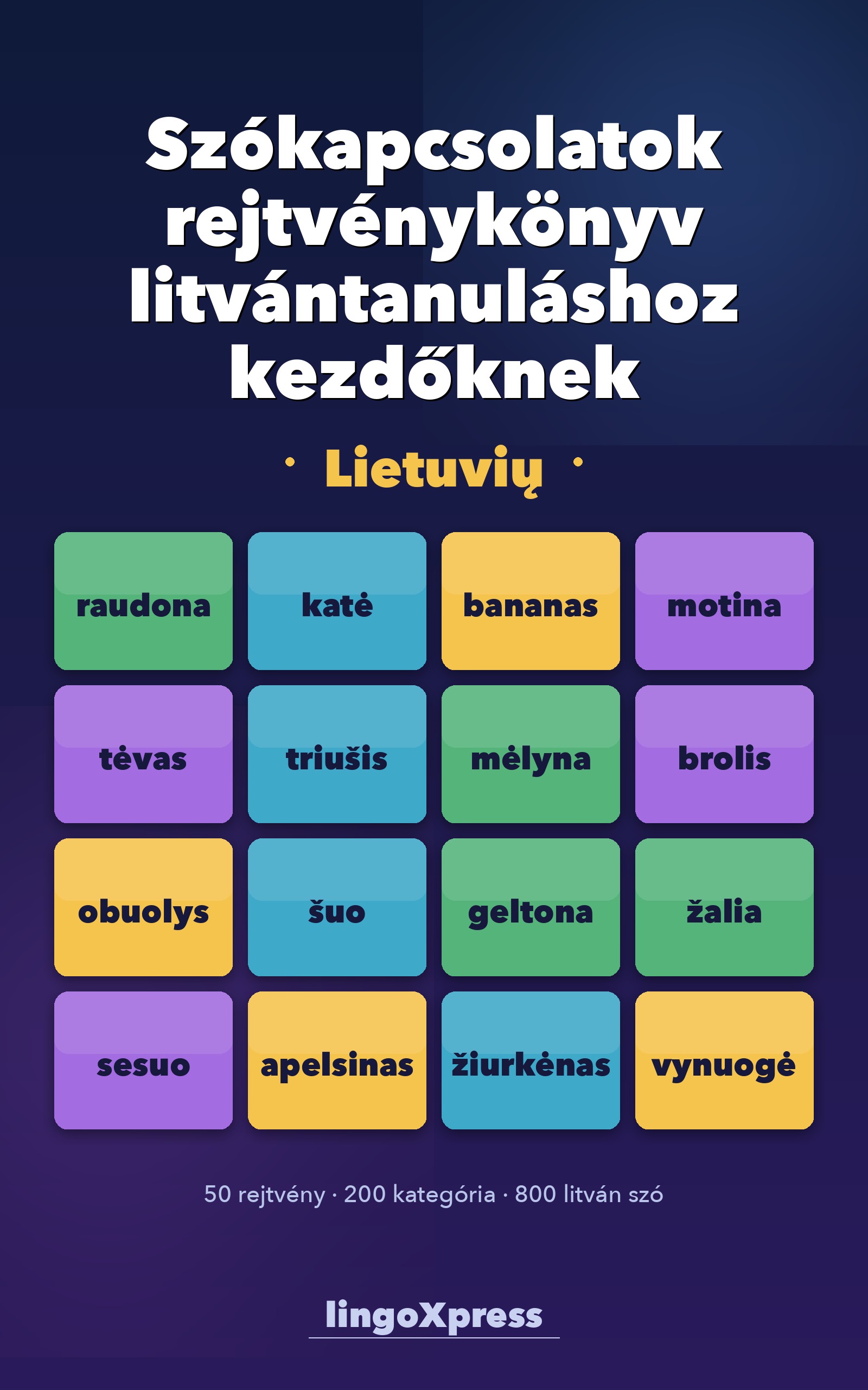 Szókapcsolatok rejtvénykönyv litvántanuláshoz kezdőknek