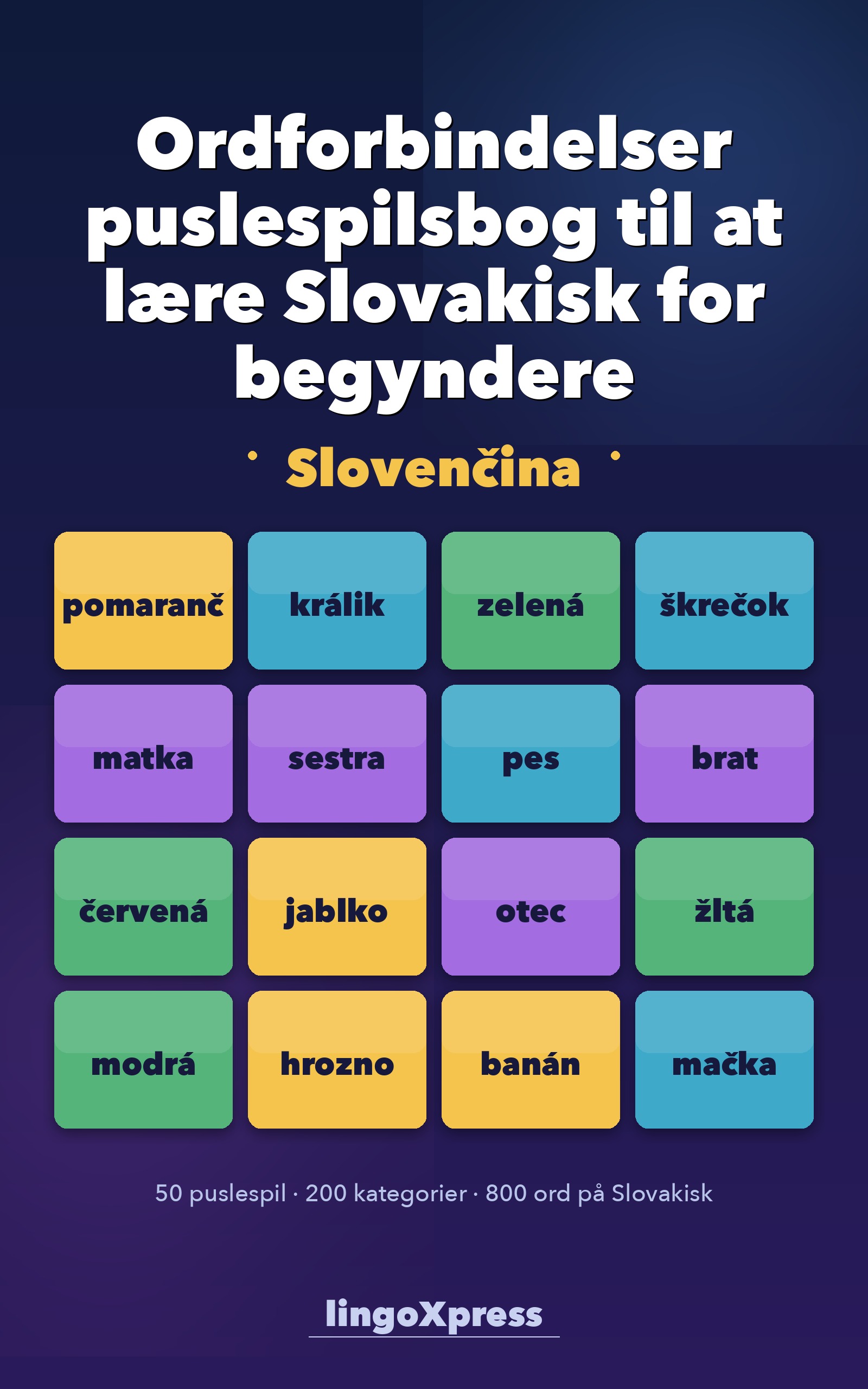 Ordforbindelser puslespilsbog til at lære Slovakisk for begyndere