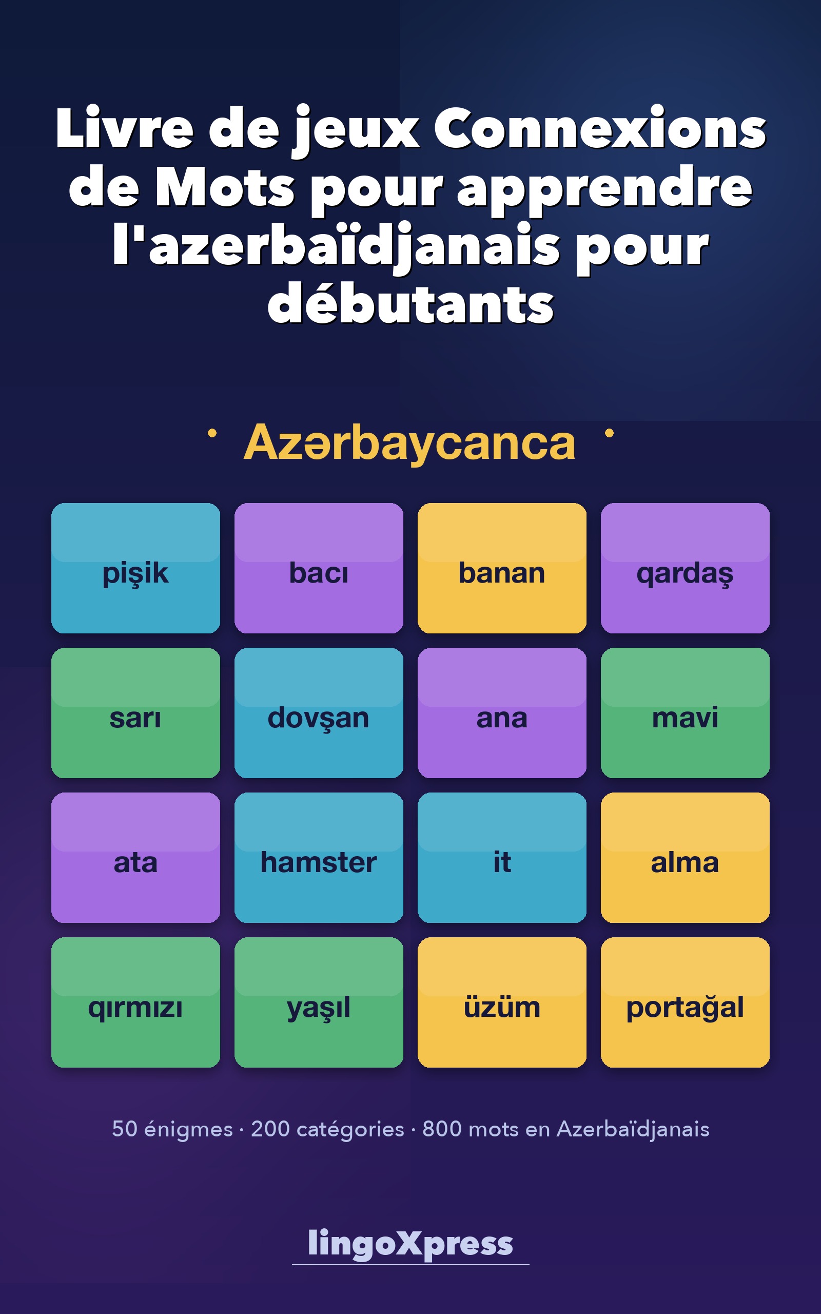 Livre de jeux Connexions de Mots pour apprendre l'azerbaïdjanais pour débutants