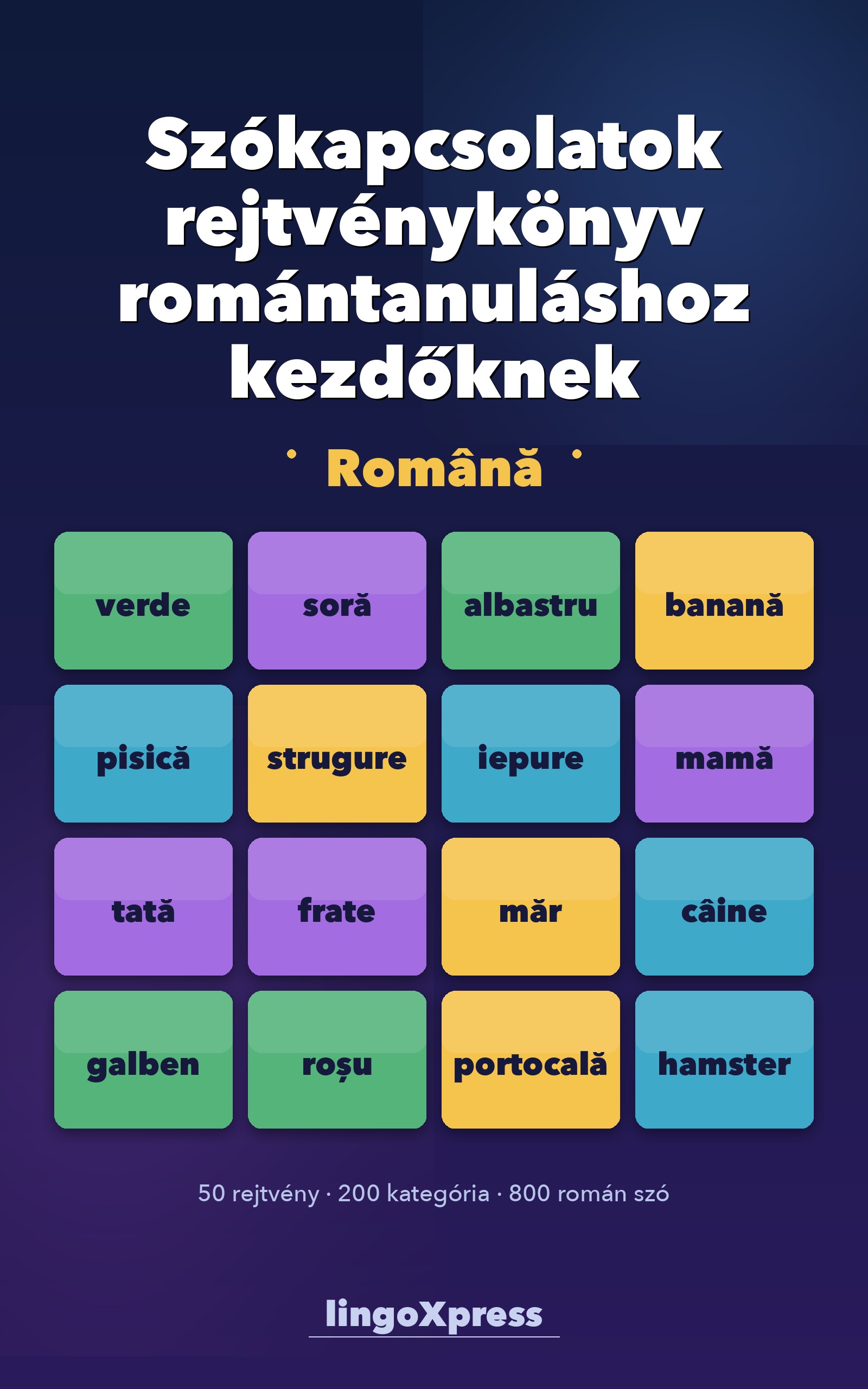 Szókapcsolatok rejtvénykönyv romántanuláshoz kezdőknek