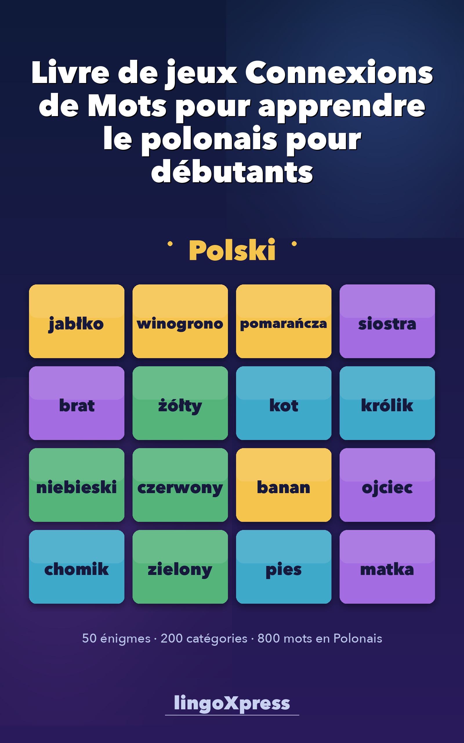 Livre de jeux Connexions de Mots pour apprendre le polonais pour débutants