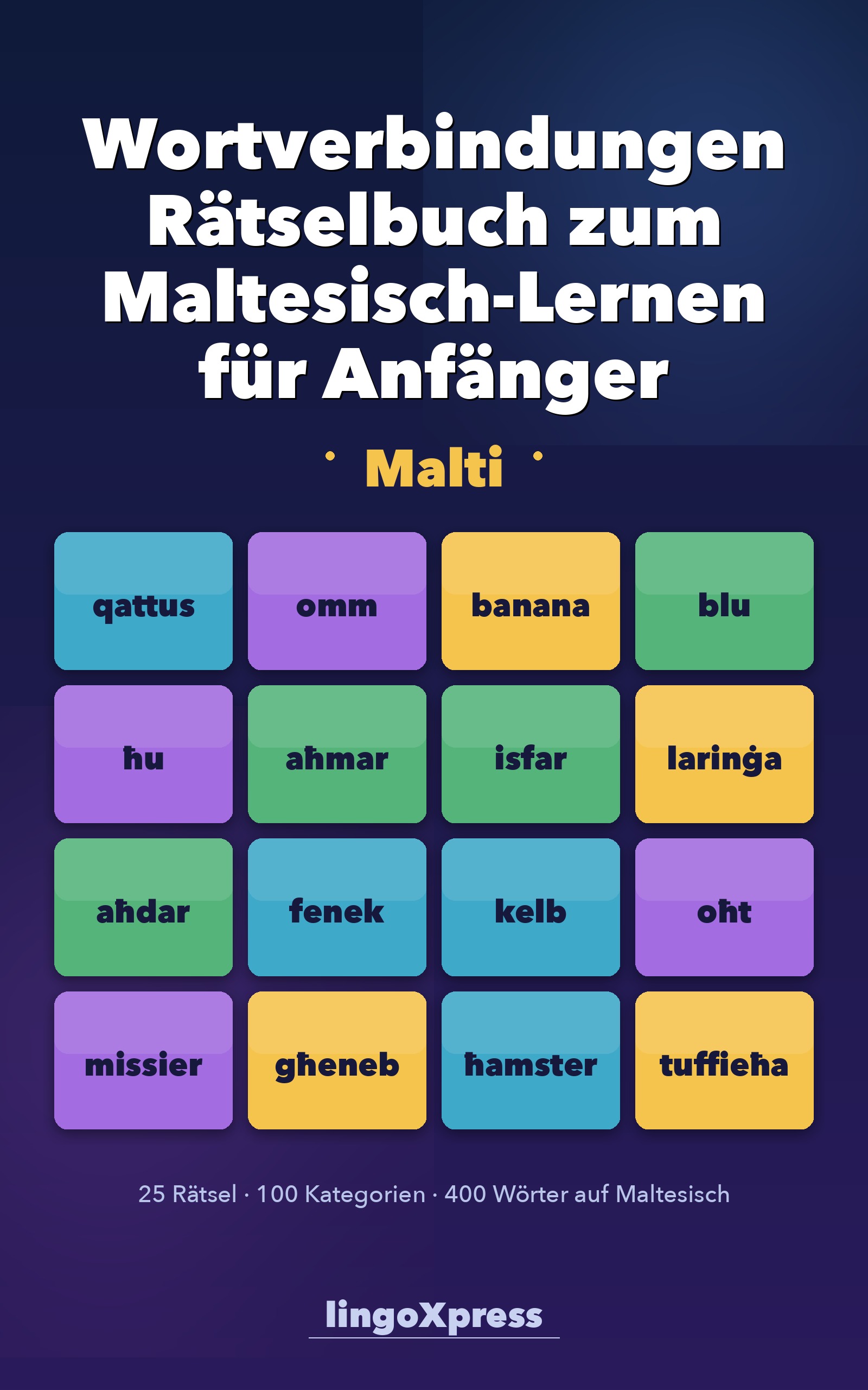 Wortverbindungen Rätselbuch zum Maltesisch-Lernen für Anfänger