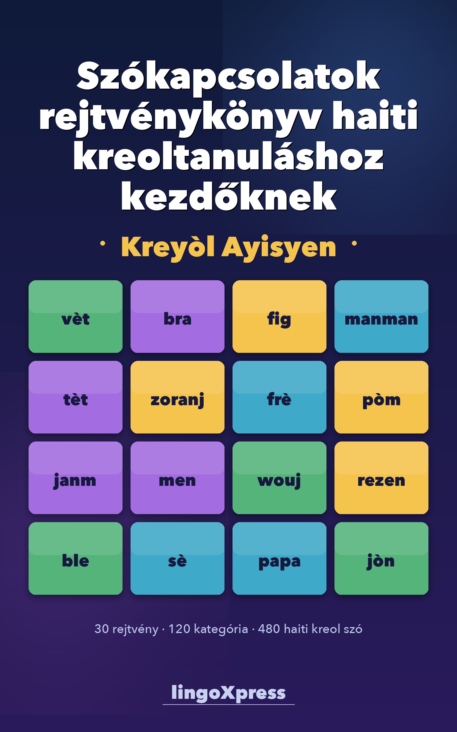 Szókapcsolatok rejtvénykönyv haiti kreoltanuláshoz kezdőknek