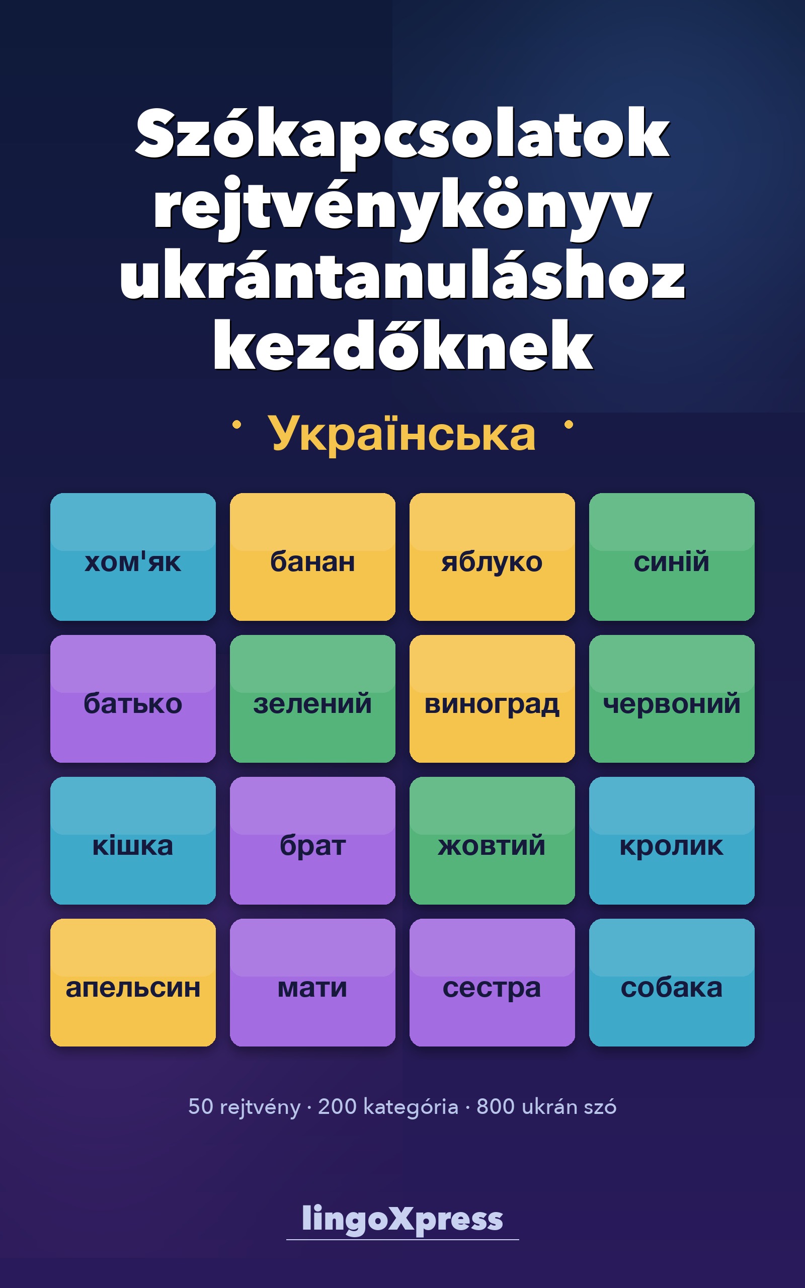 Szókapcsolatok rejtvénykönyv ukrántanuláshoz kezdőknek