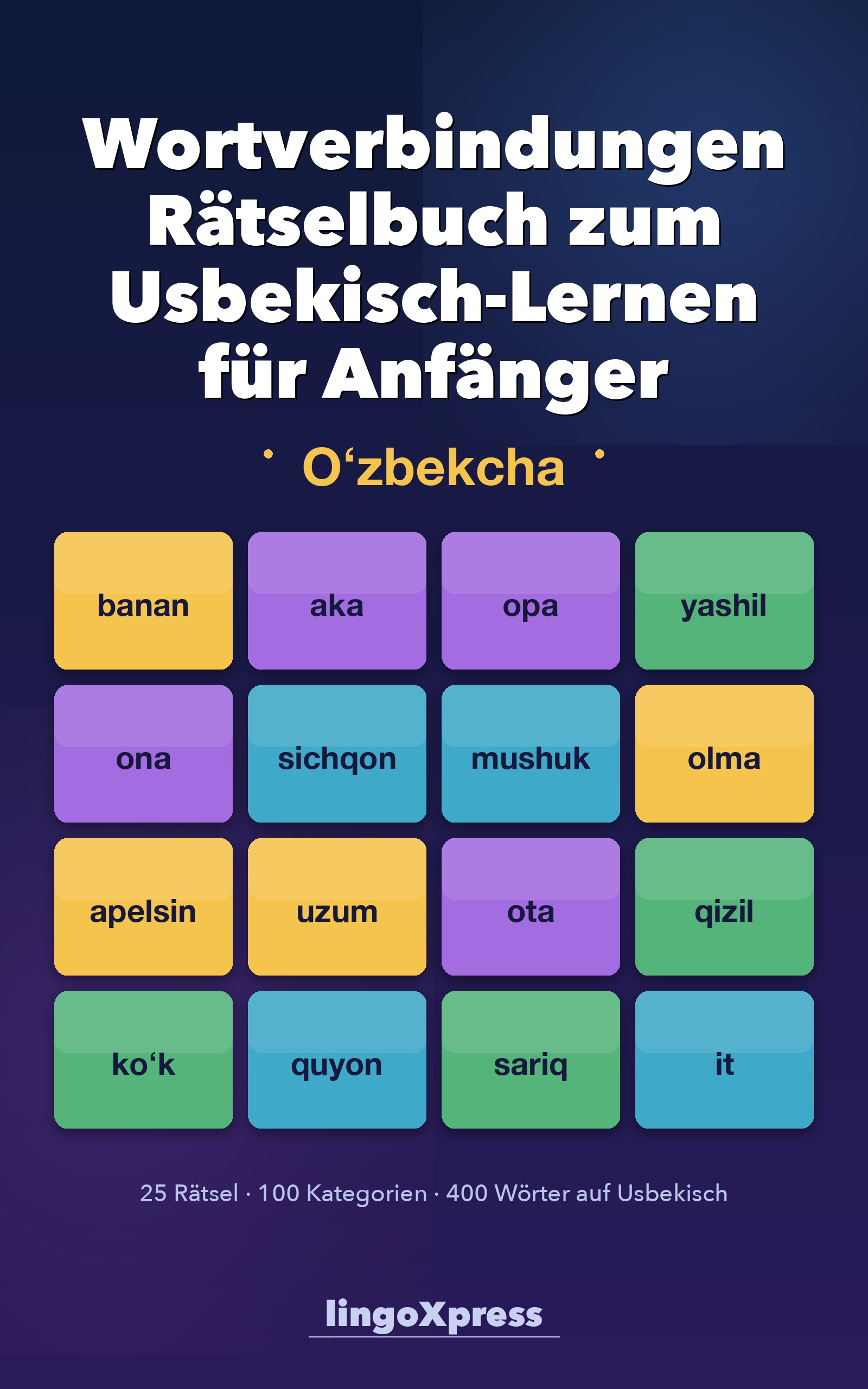Wortverbindungen Rätselbuch zum Usbekisch-Lernen für Anfänger