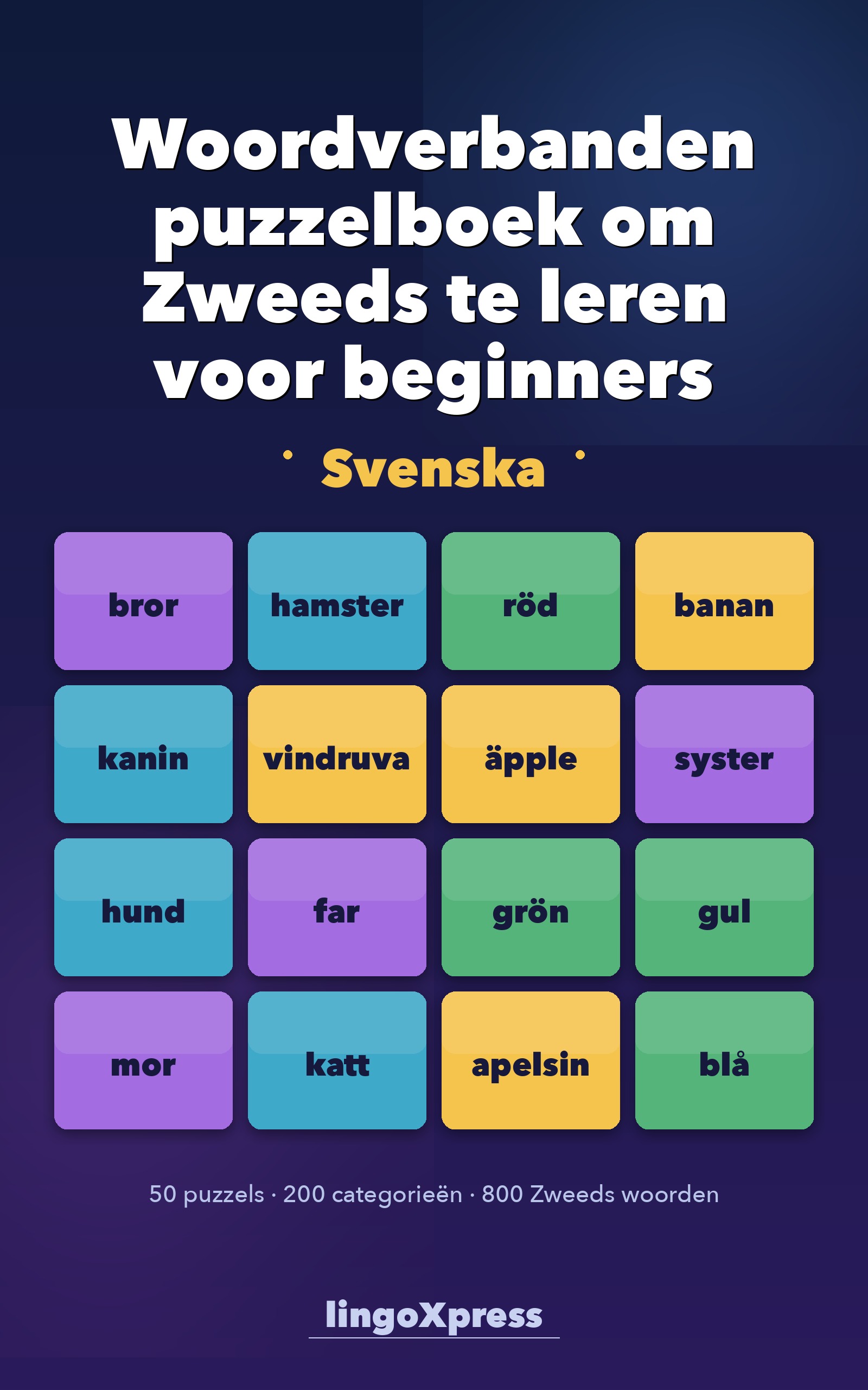 Woordverbanden puzzelboek om Zweeds te leren voor beginners