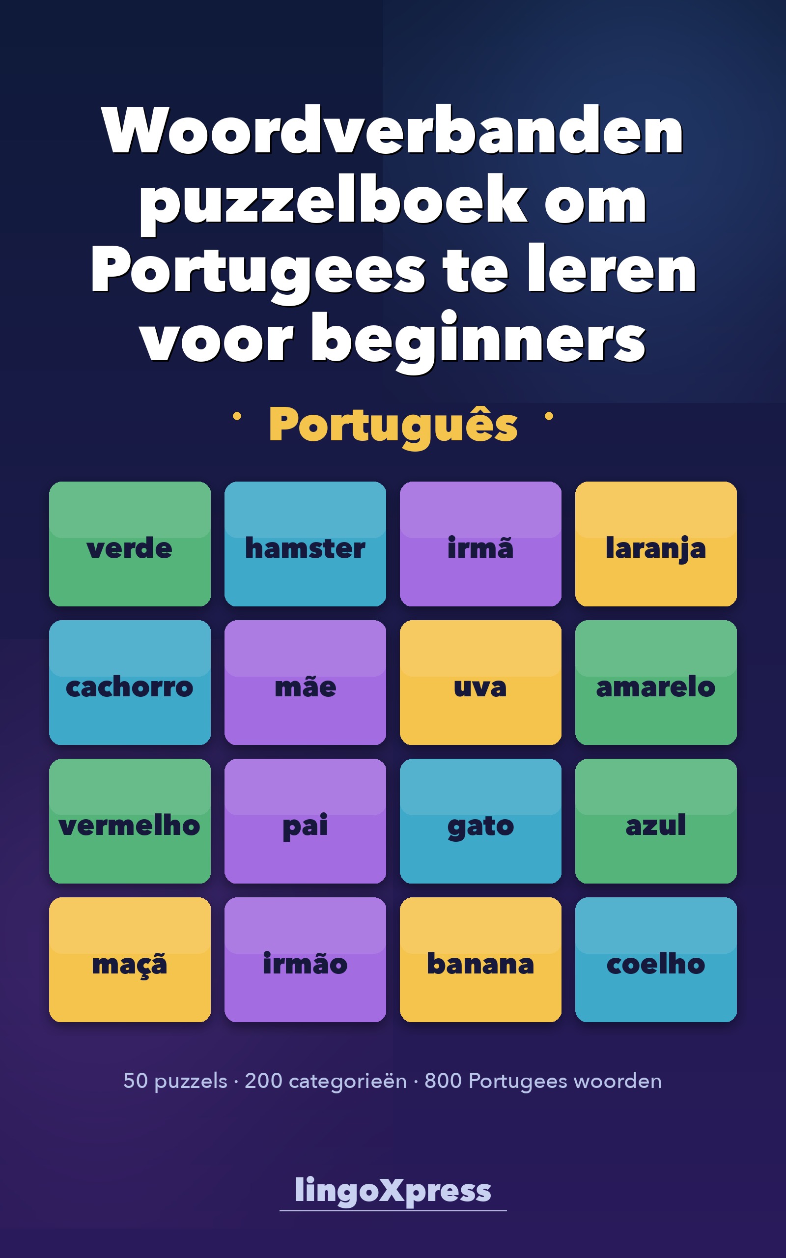 Woordverbanden puzzelboek om Portugees te leren voor beginners