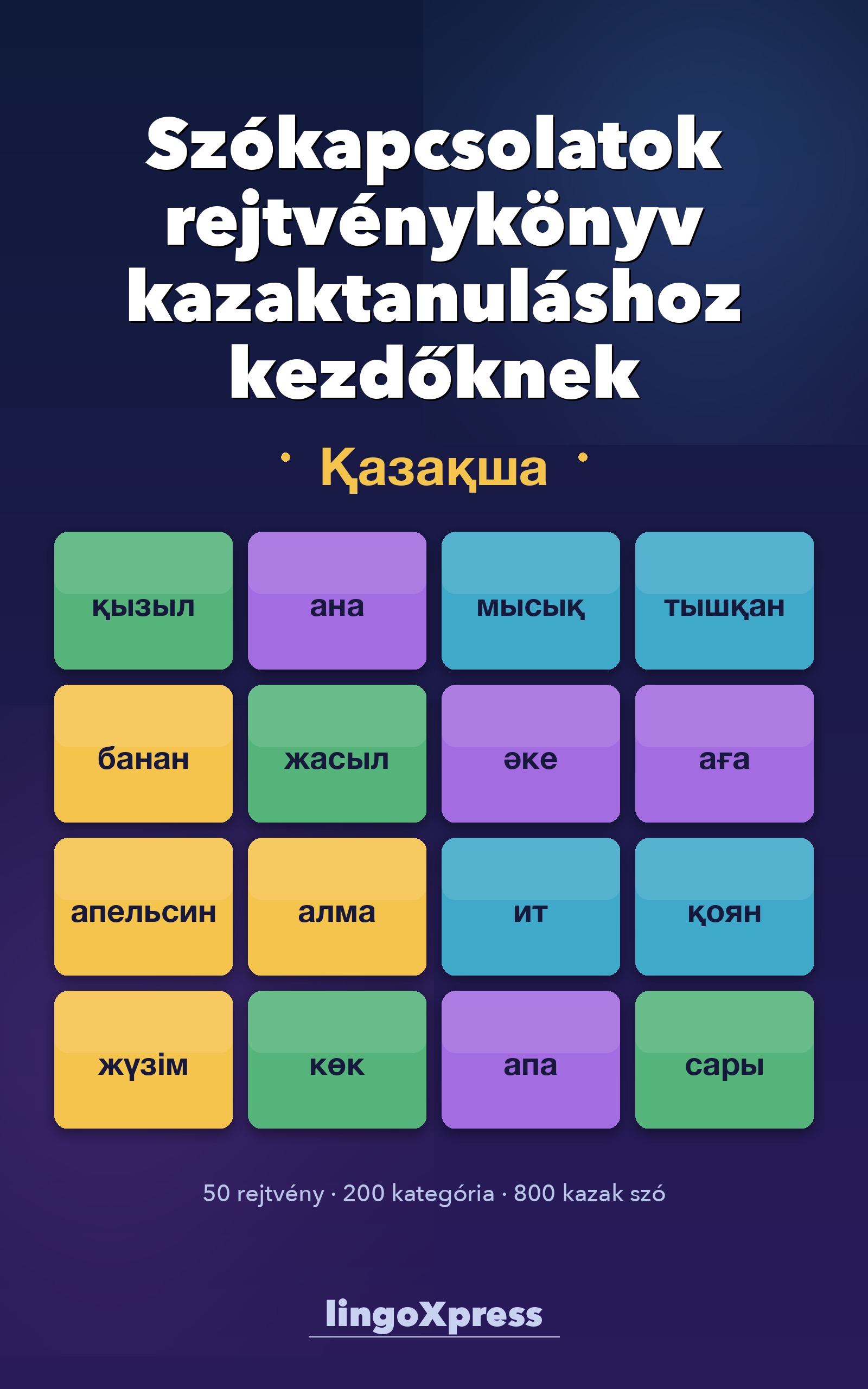 Szókapcsolatok rejtvénykönyv kazaktanuláshoz kezdőknek