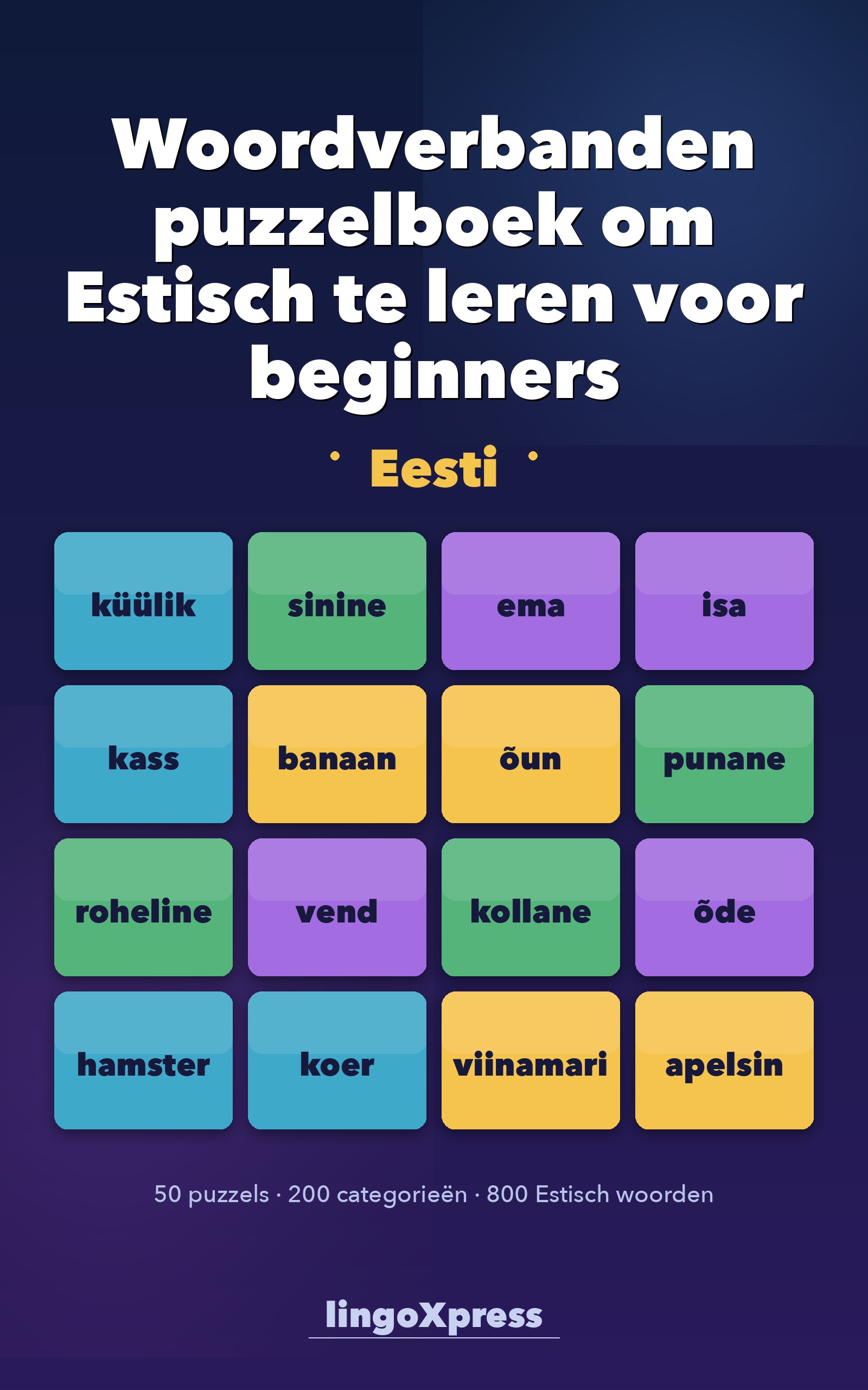 Woordverbanden puzzelboek om Estisch te leren voor beginners