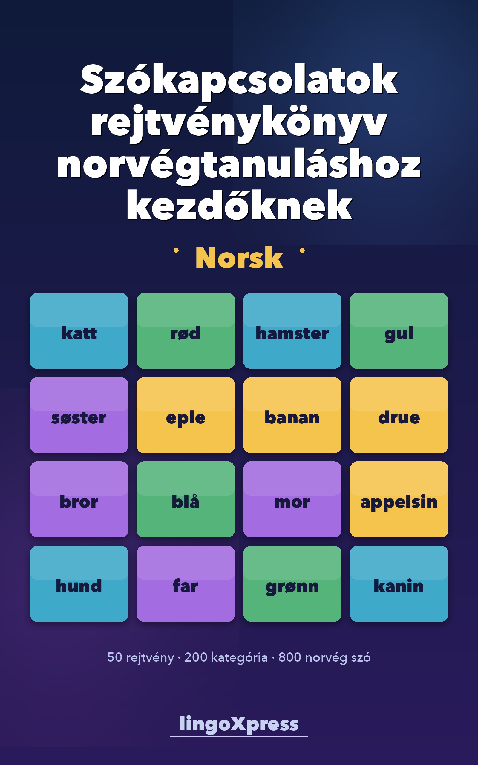 Szókapcsolatok rejtvénykönyv norvégtanuláshoz kezdőknek