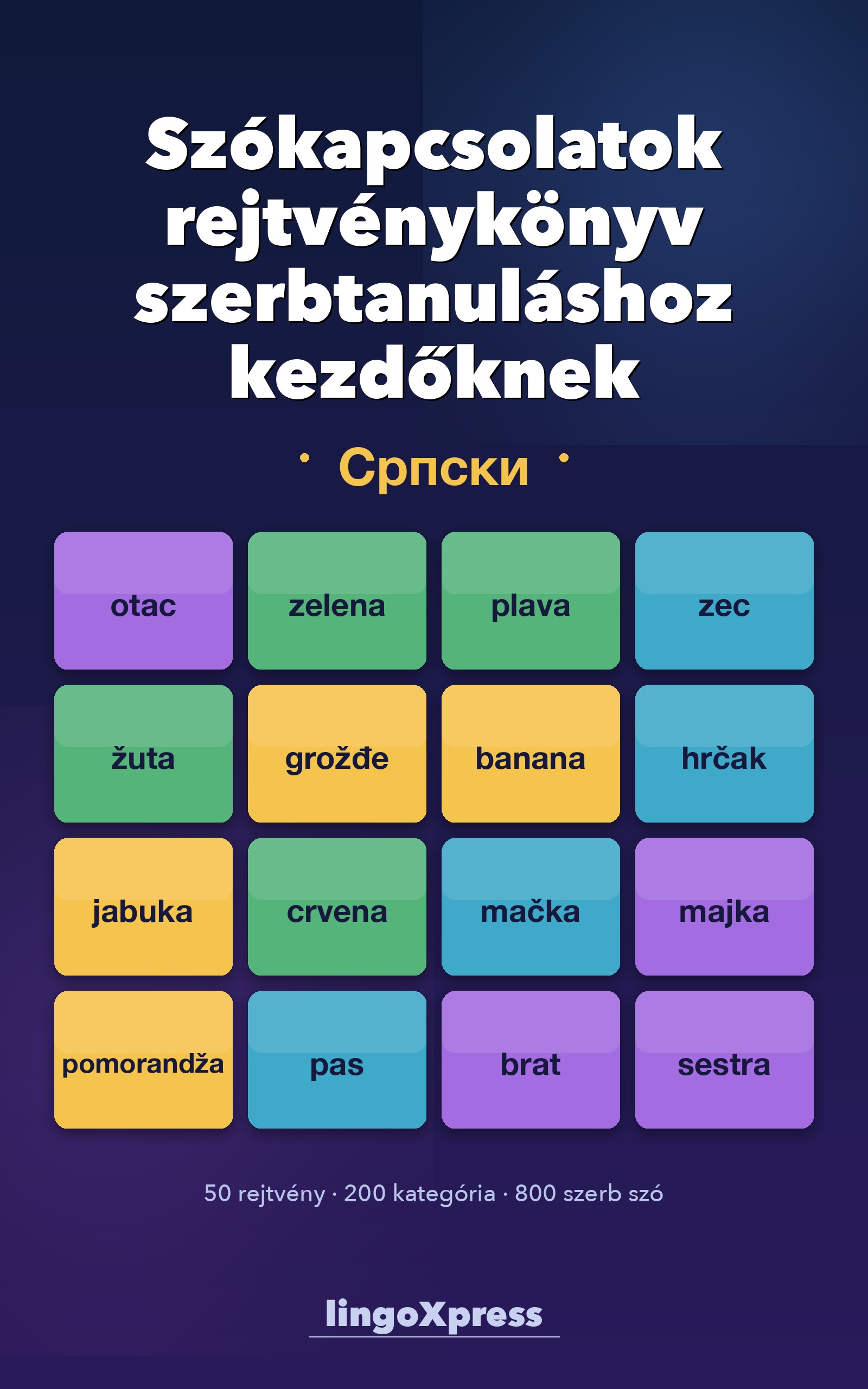 Szókapcsolatok rejtvénykönyv szerbtanuláshoz kezdőknek