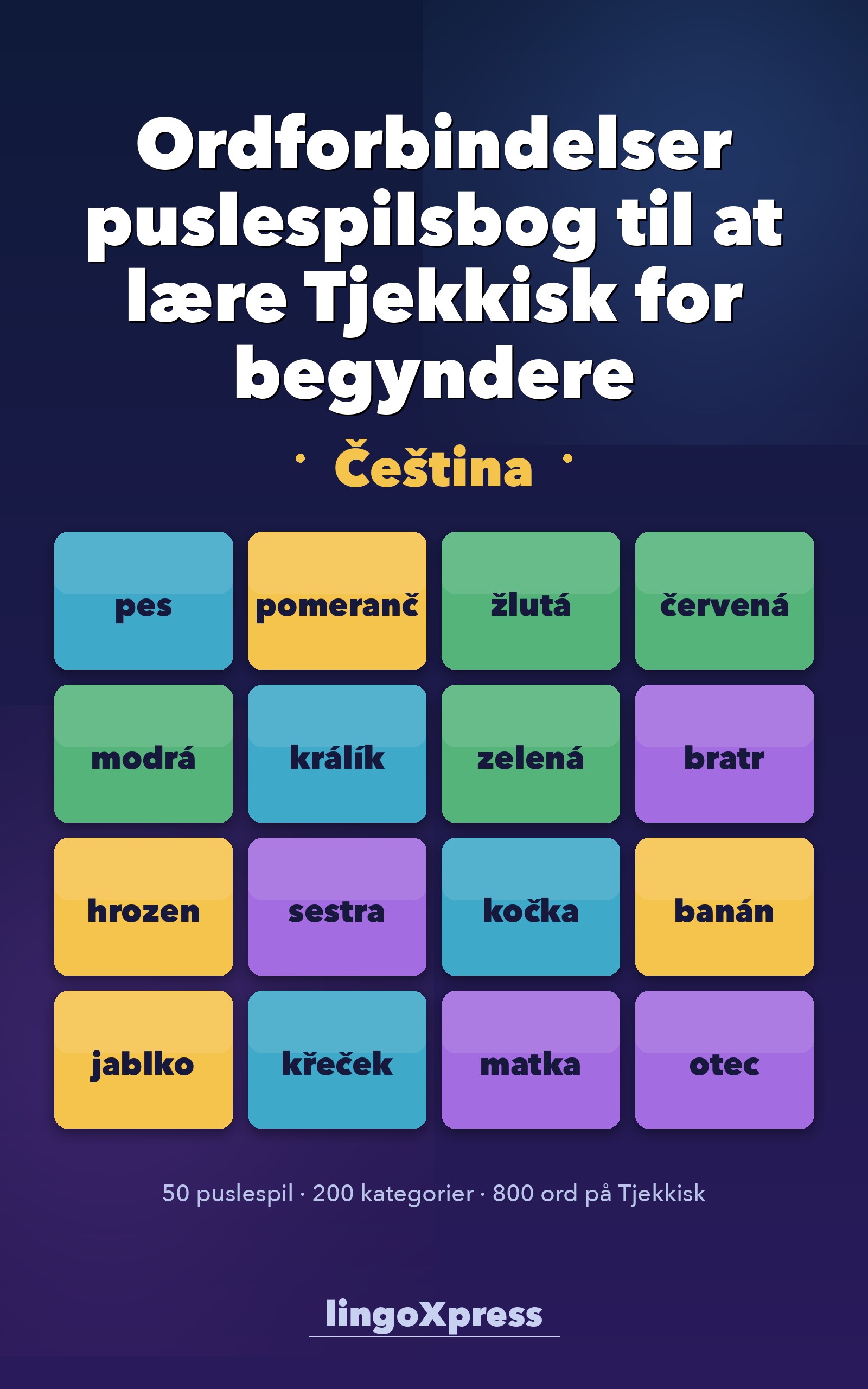 Ordforbindelser puslespilsbog til at lære Tjekkisk for begyndere