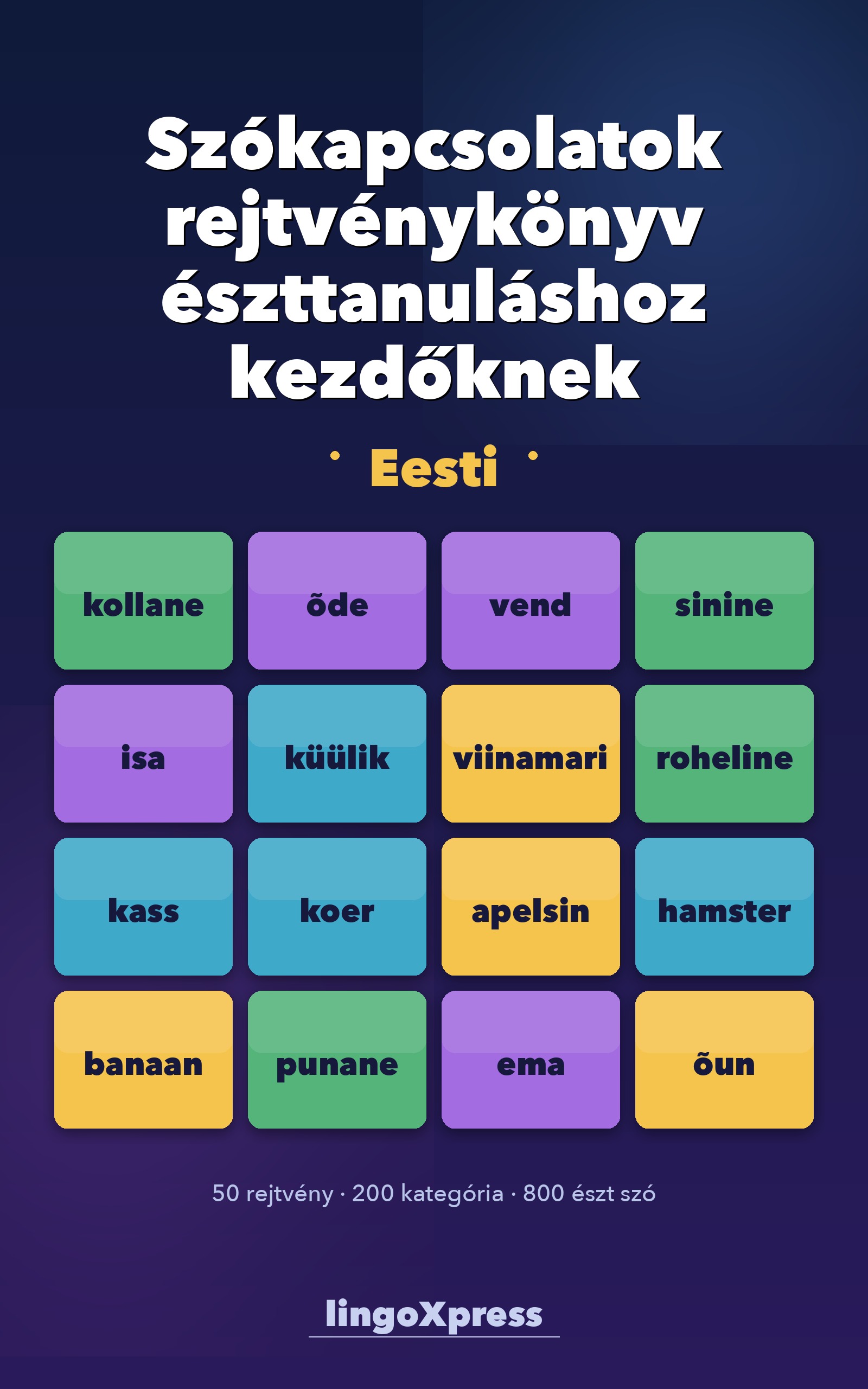 Szókapcsolatok rejtvénykönyv észttanuláshoz kezdőknek