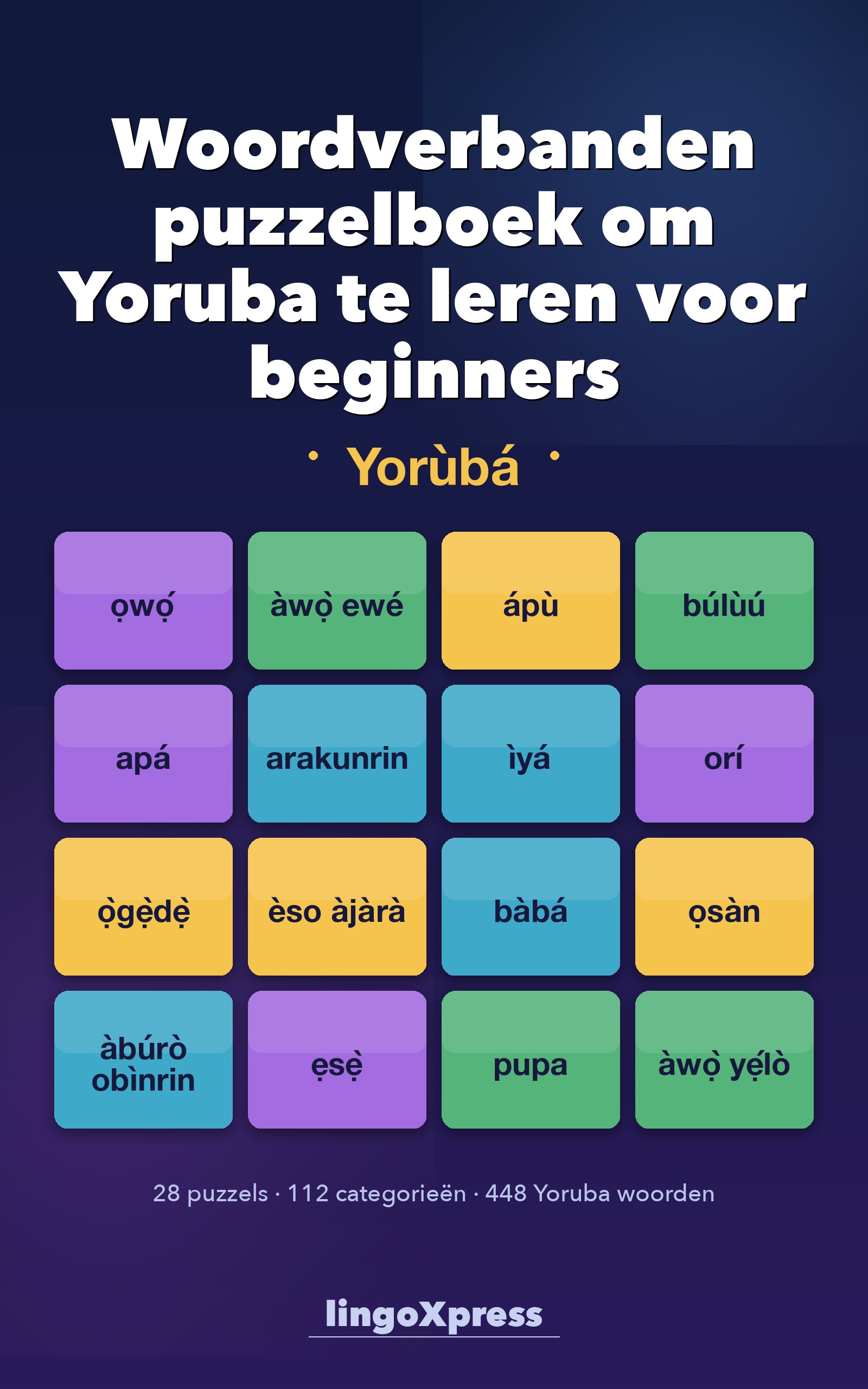 Woordverbanden puzzelboek om Yoruba te leren voor beginners