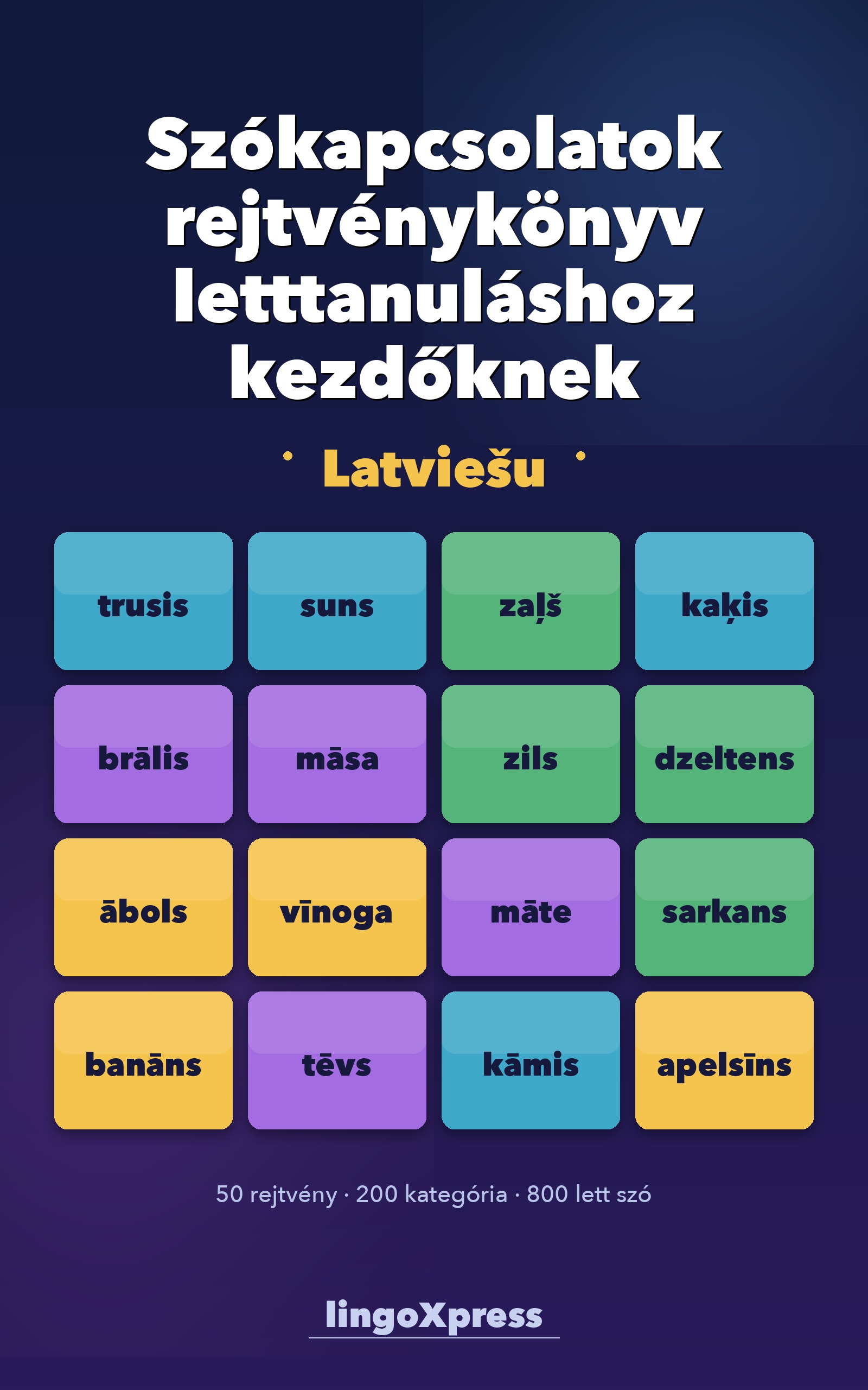 Szókapcsolatok rejtvénykönyv letttanuláshoz kezdőknek