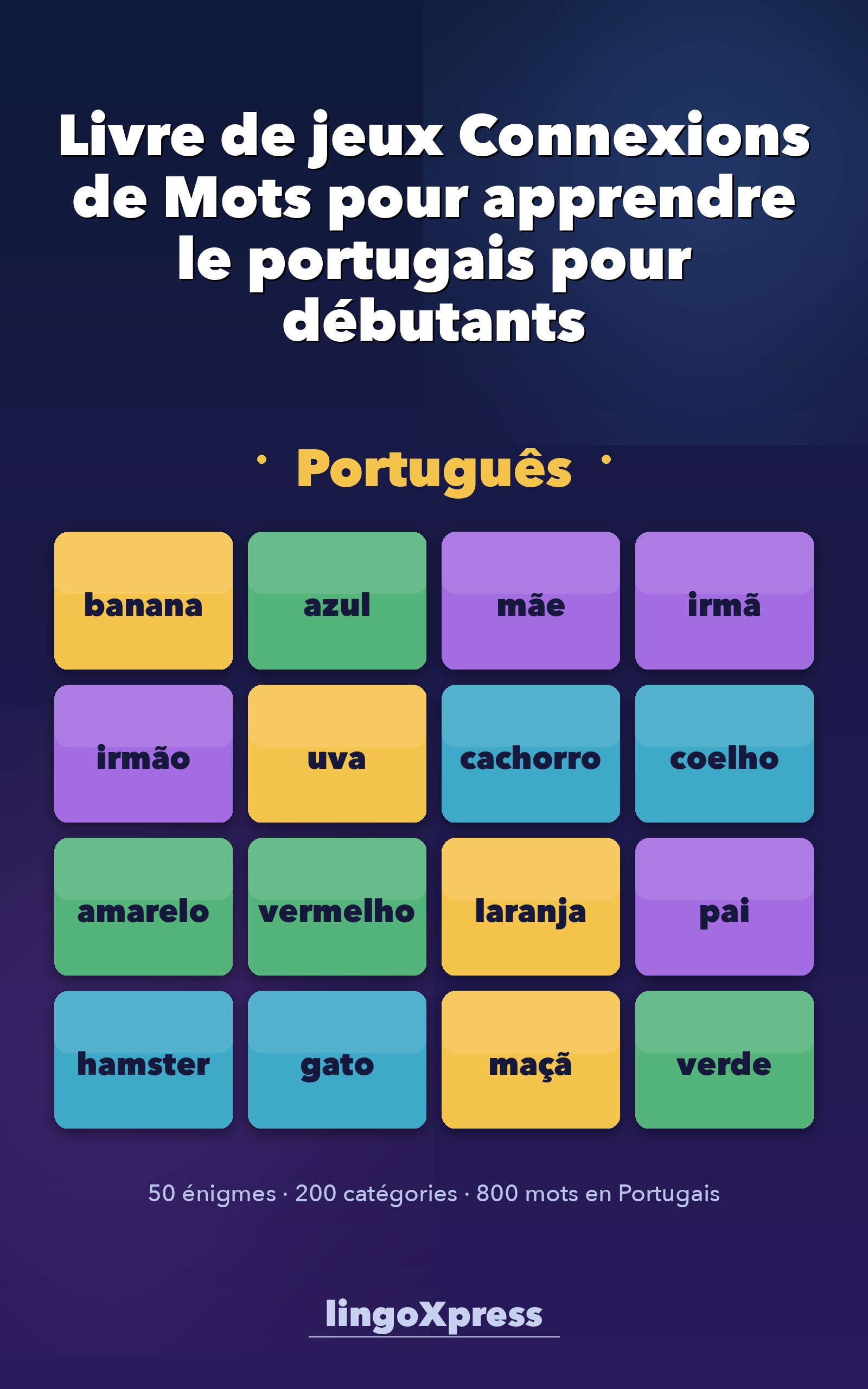 Livre de jeux Connexions de Mots pour apprendre le portugais pour débutants