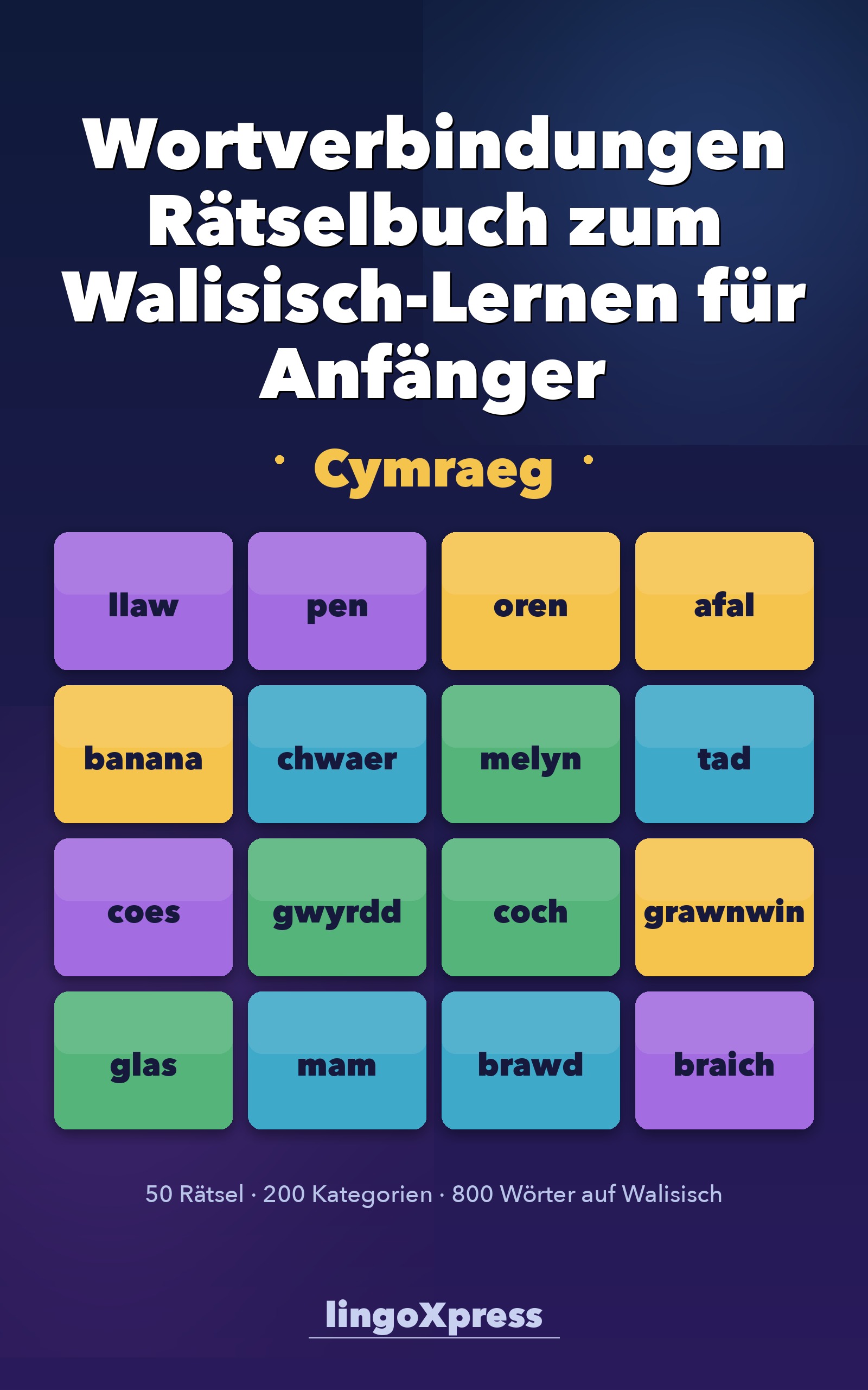 Wortverbindungen Rätselbuch zum Walisisch-Lernen für Anfänger