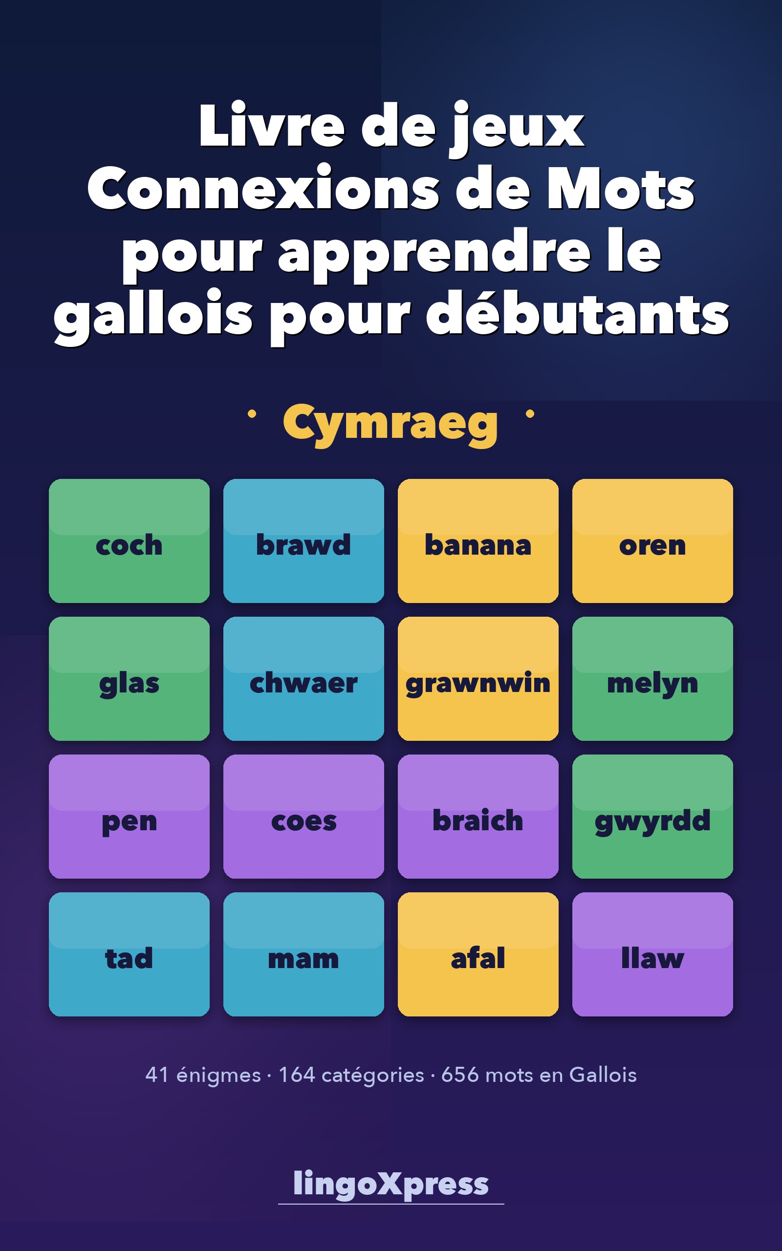 Livre de jeux Connexions de Mots pour apprendre le gallois pour débutants