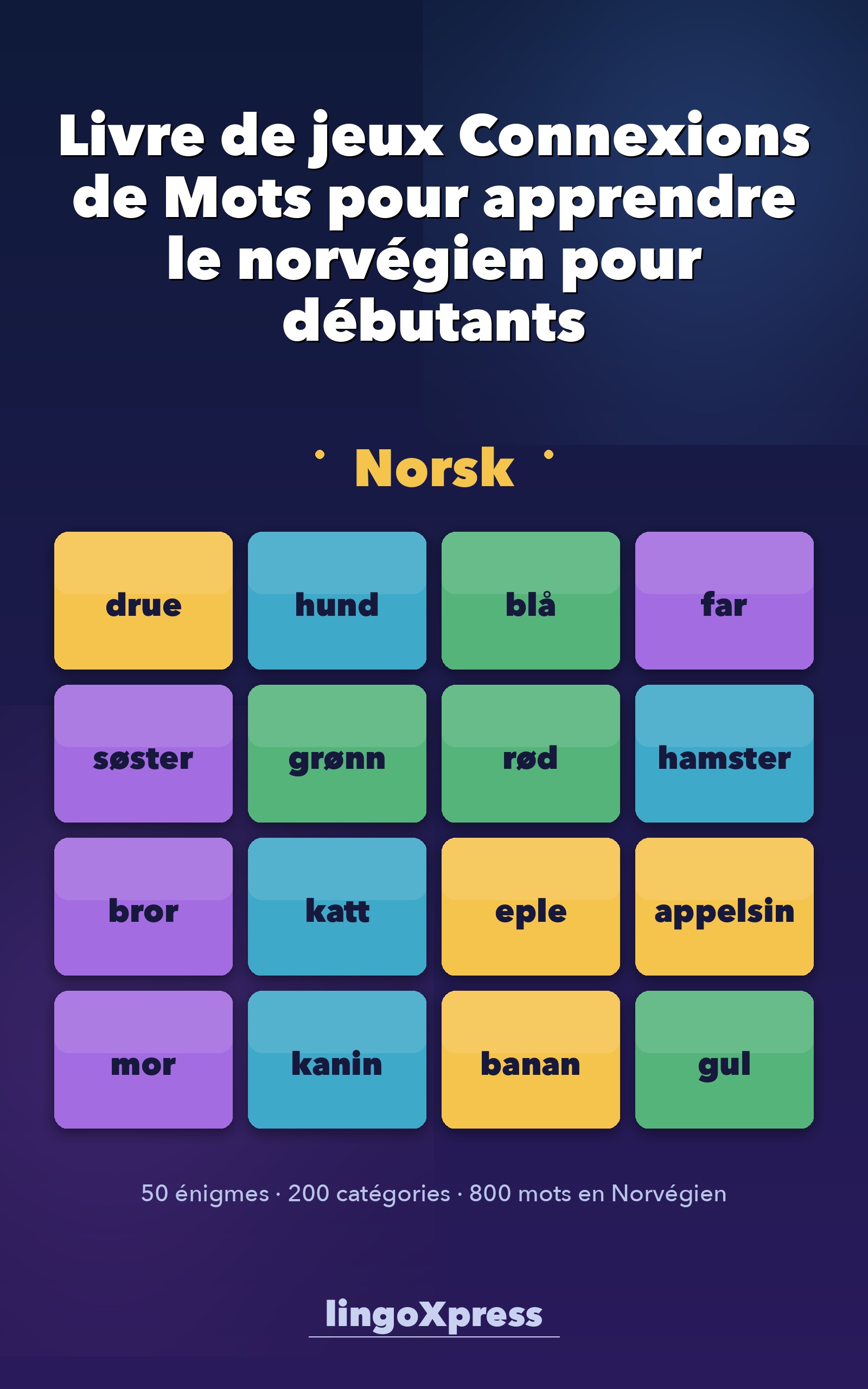 Livre de jeux Connexions de Mots pour apprendre le norvégien pour débutants