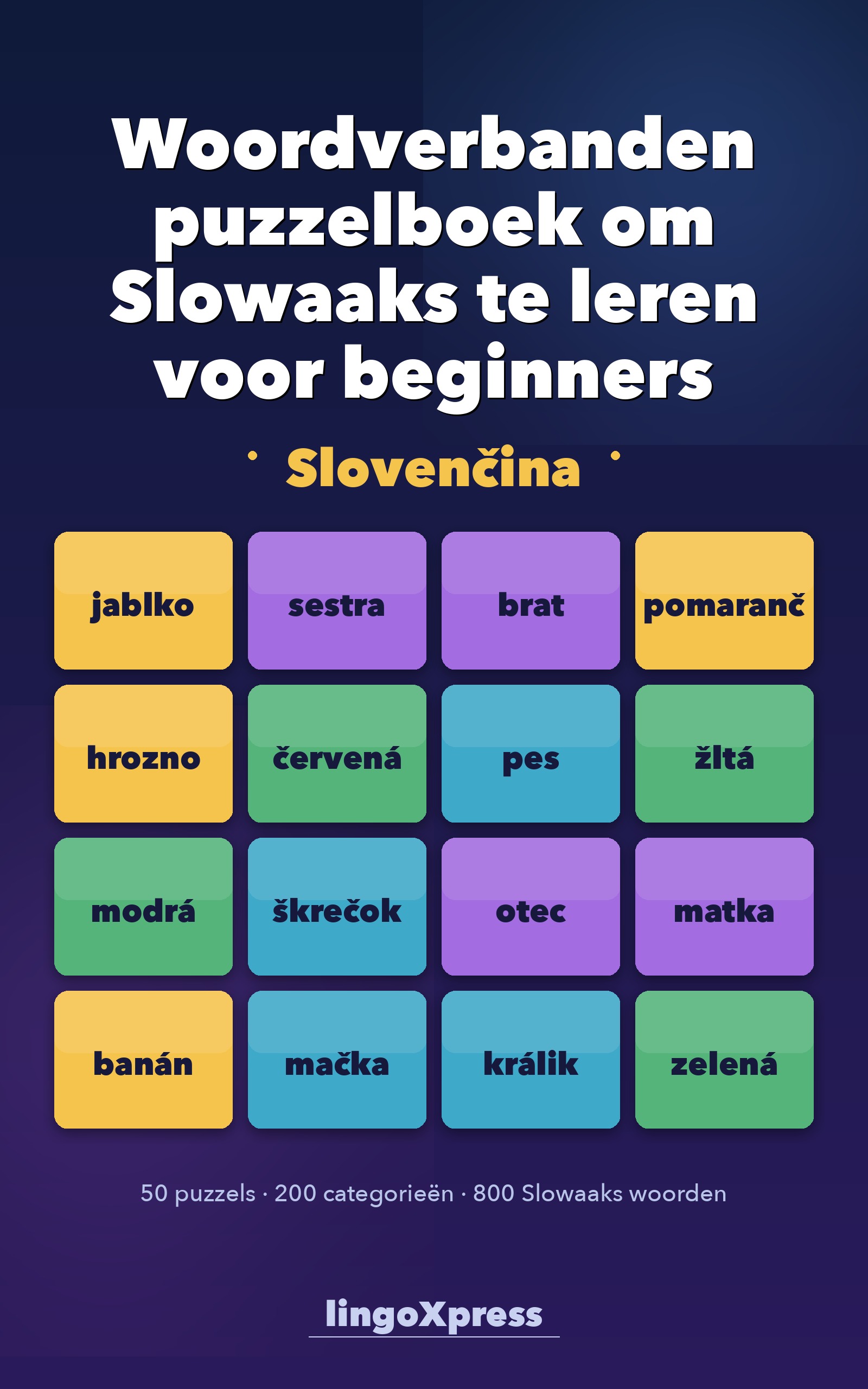Woordverbanden puzzelboek om Slowaaks te leren voor beginners