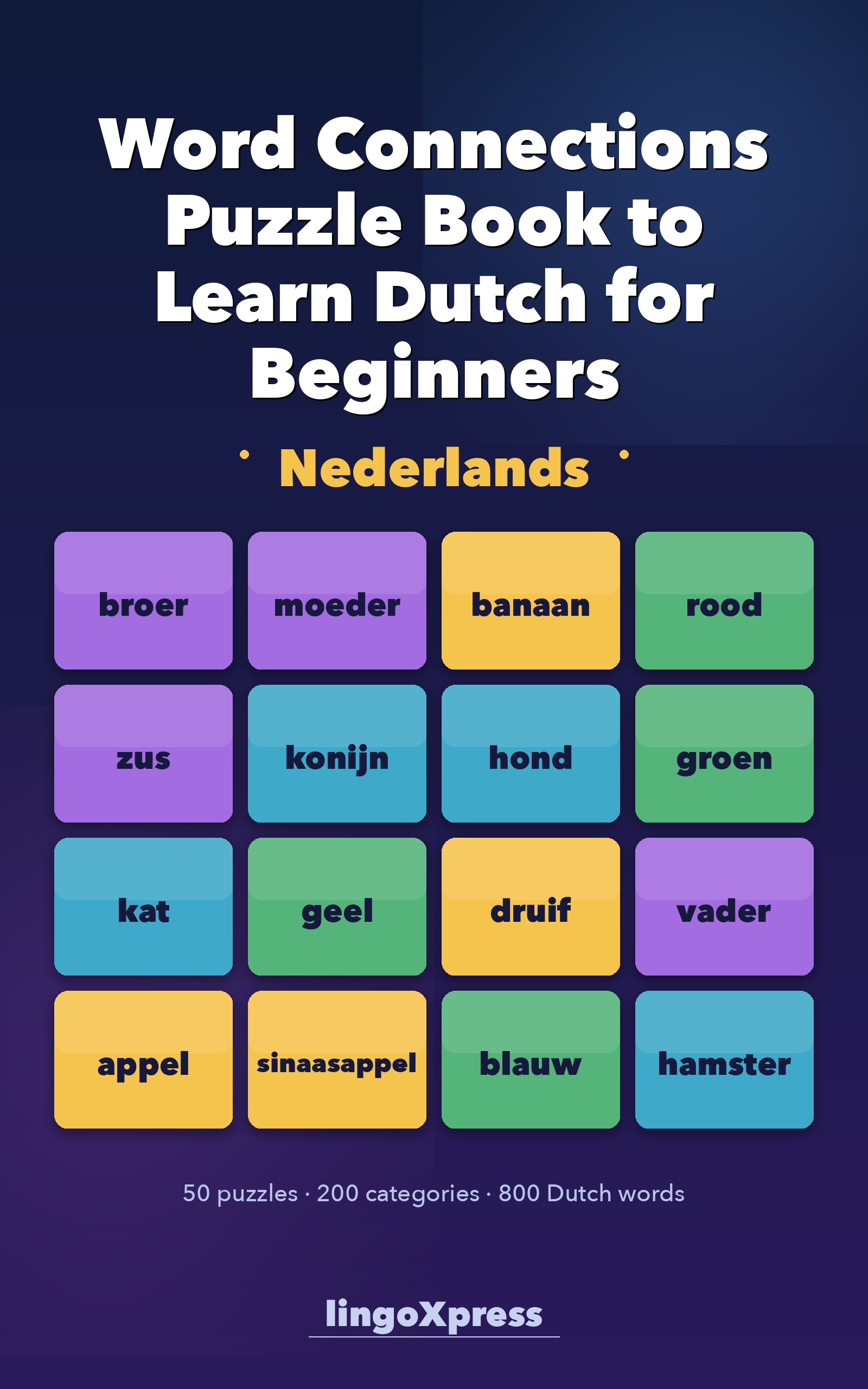 Word Connections Puzzle Book to Learn Dutch for Beginners