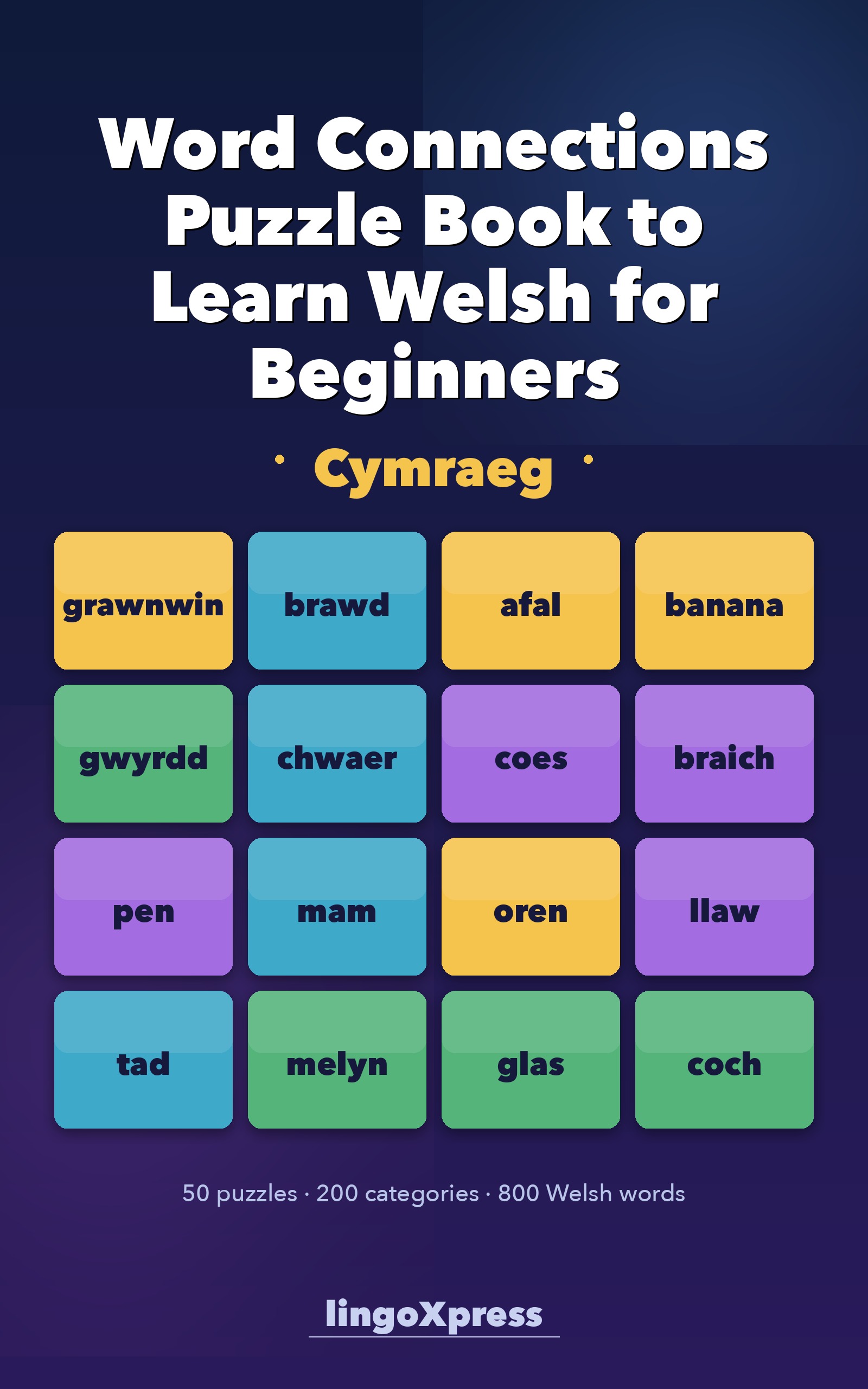 Word Connections Puzzle Book to Learn Welsh for Beginners