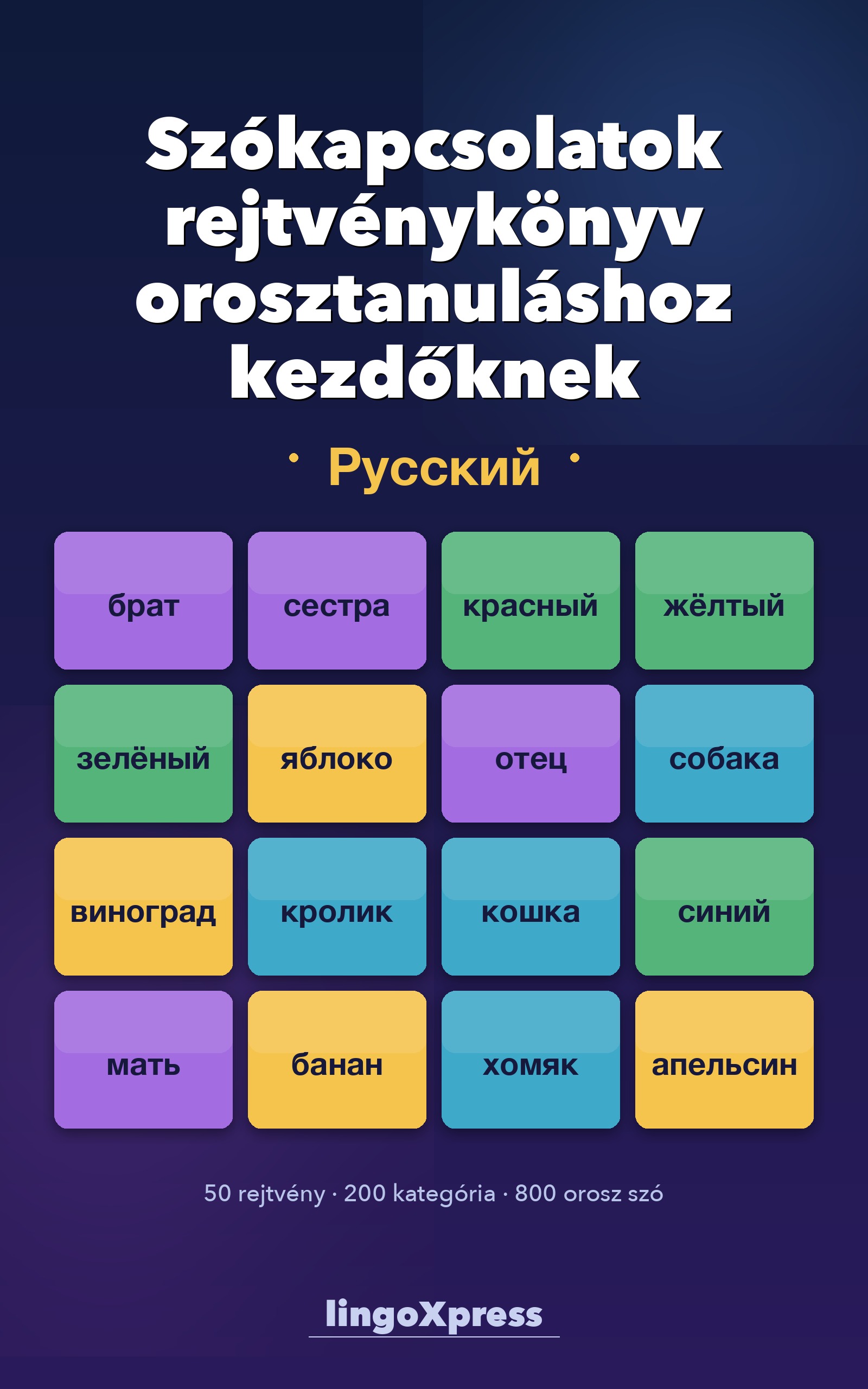 Szókapcsolatok rejtvénykönyv orosztanuláshoz kezdőknek